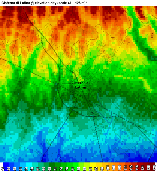 Cisterna di Latina elevation map