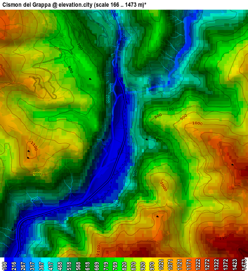 Cismon del Grappa elevation map