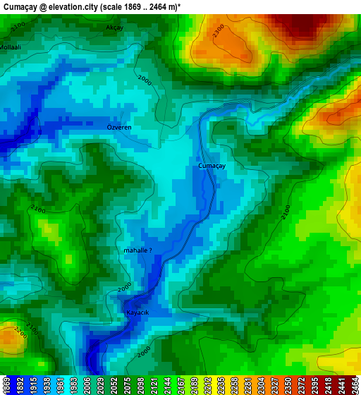 Cumaçay elevation map