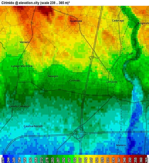 Cirimido elevation map