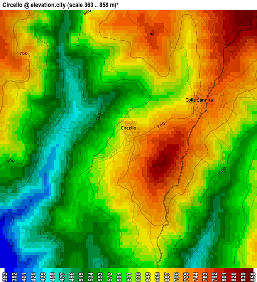 Circello elevation map