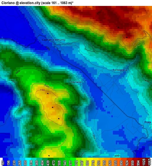 Ciorlano elevation map