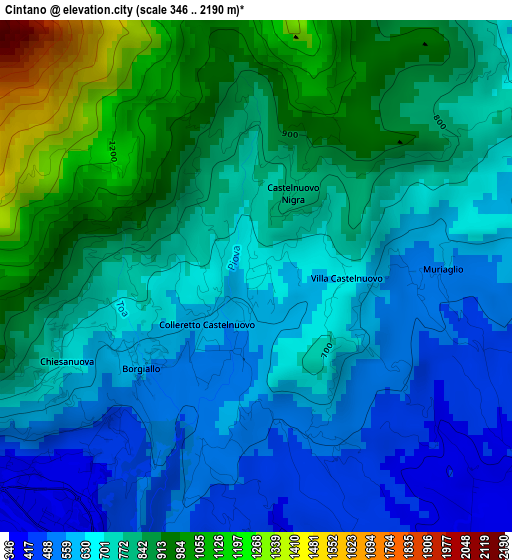 Cintano elevation map