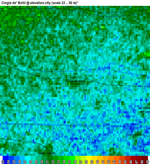 Cingia de' Botti elevation map