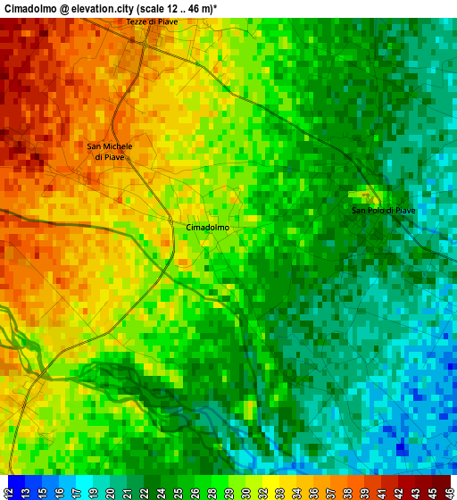 Cimadolmo elevation map