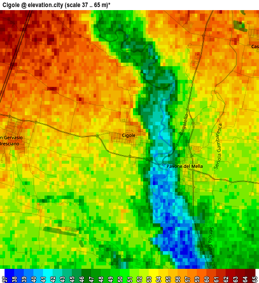 Cigole elevation map