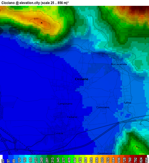 Cicciano elevation map