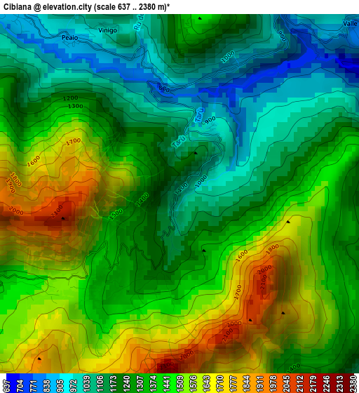 Cibiana elevation map