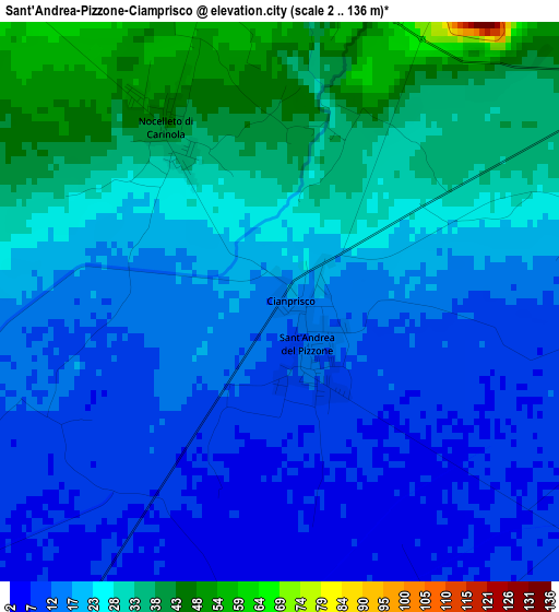 Sant'Andrea-Pizzone-Ciamprisco elevation map