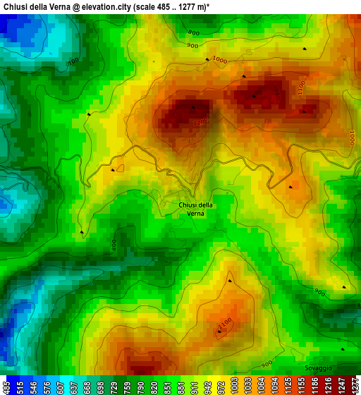 Chiusi della Verna elevation map