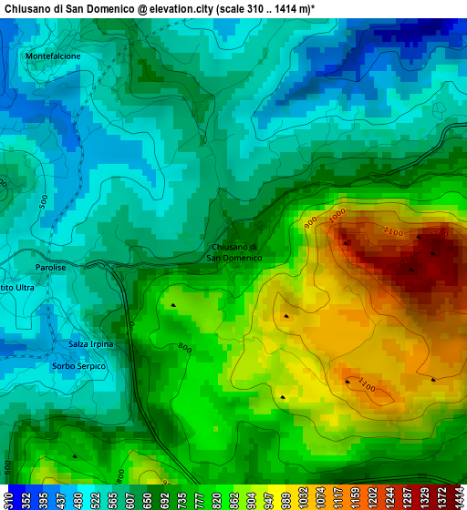 Chiusano di San Domenico elevation map