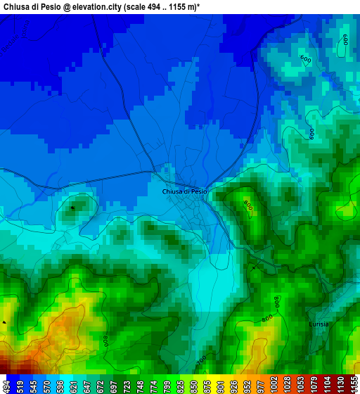 Chiusa di Pesio elevation map