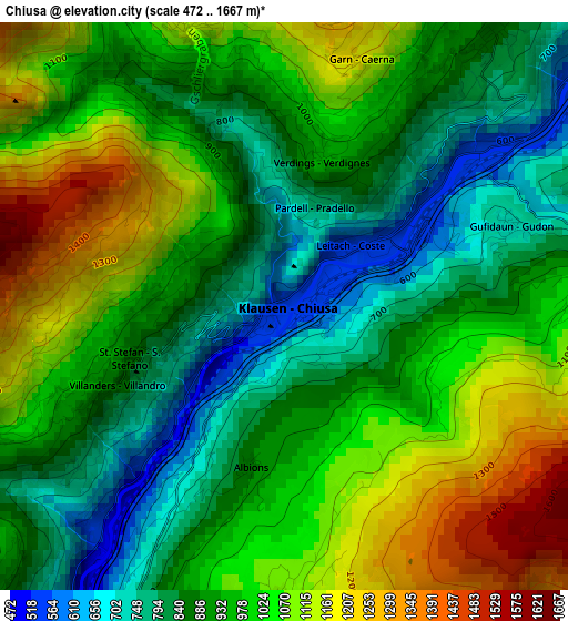 Chiusa elevation map