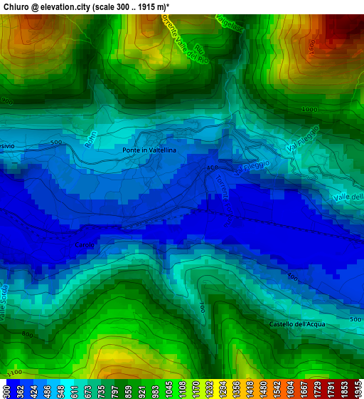 Chiuro elevation map