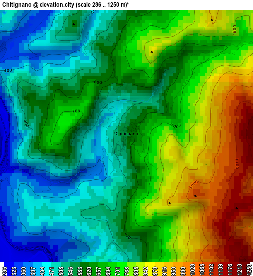 Chitignano elevation map