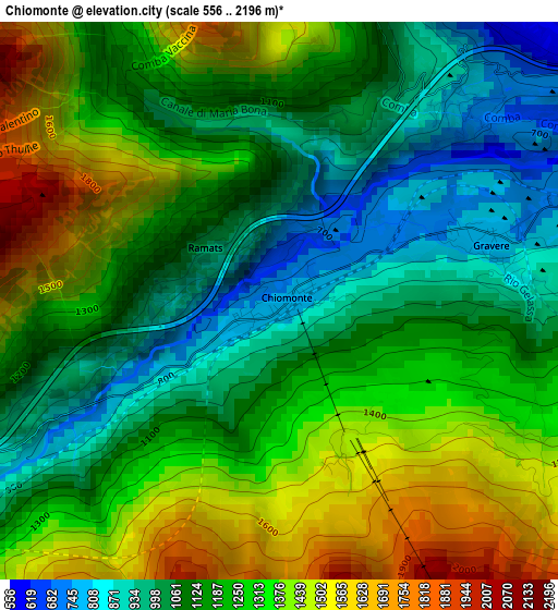 Chiomonte elevation map