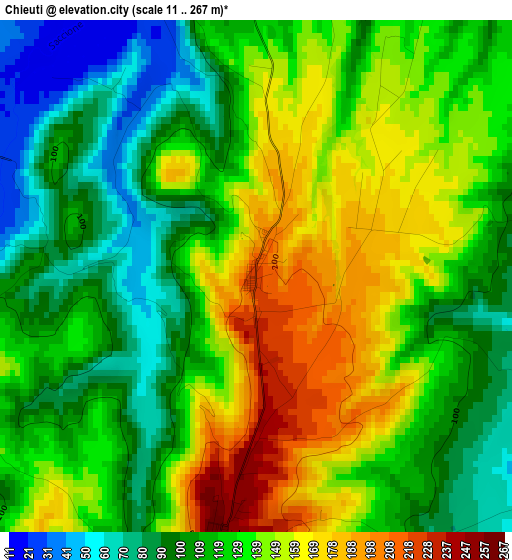 Chieuti elevation map