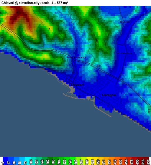 Chiavari elevation map