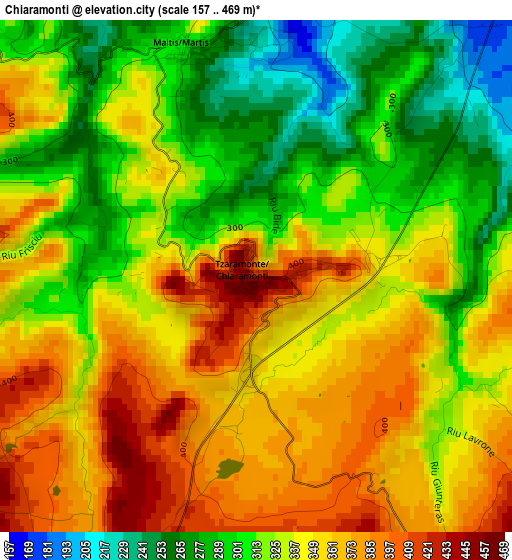 Chiaramonti elevation map