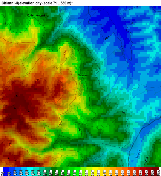 Chianni elevation map