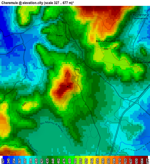 Cheremule elevation map