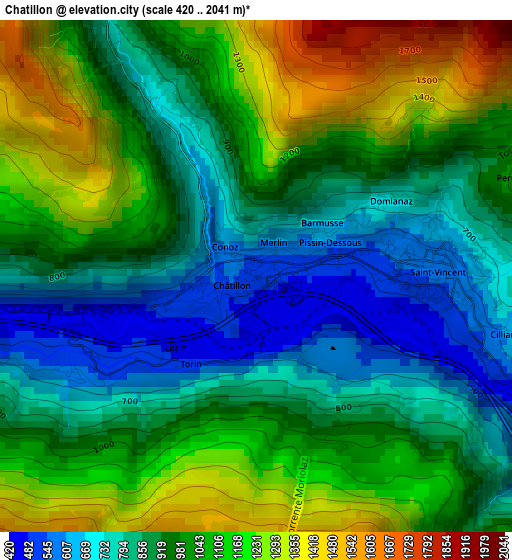 Chatillon elevation map