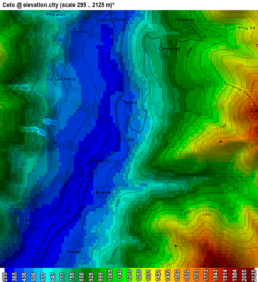 Ceto elevation map
