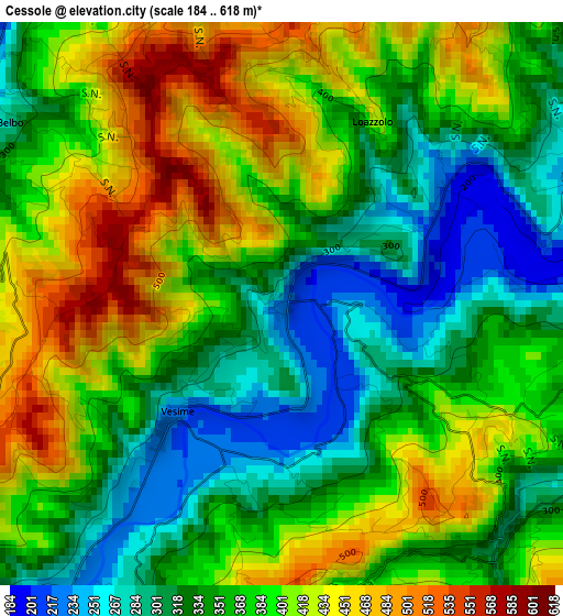 Cessole elevation map