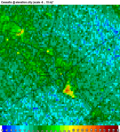 Cessalto elevation map
