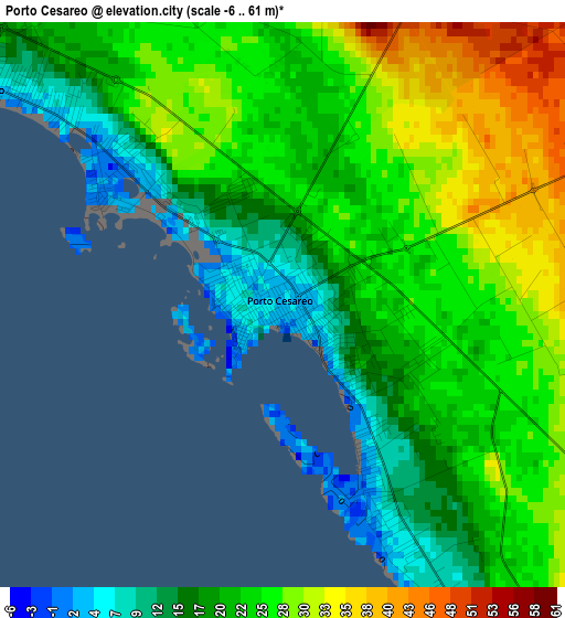 Porto Cesareo elevation map