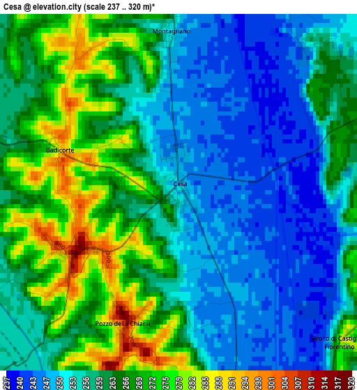 Cesa elevation map