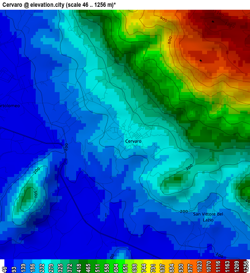 Cervaro elevation map