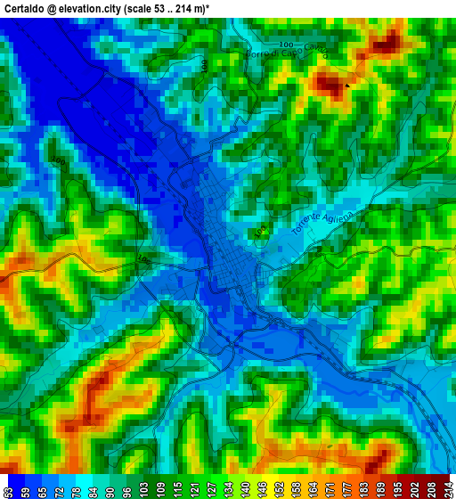 Certaldo elevation map