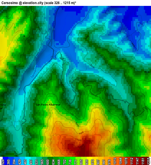 Cersosimo elevation map