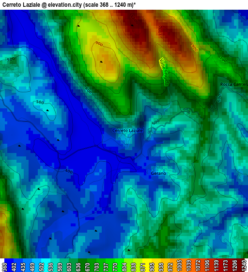 Cerreto Laziale elevation map