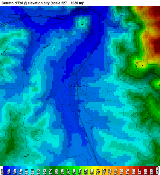 Cerreto d'Esi elevation map