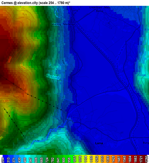 Cermes elevation map