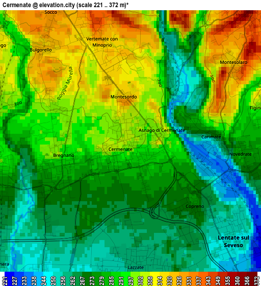 Cermenate elevation map