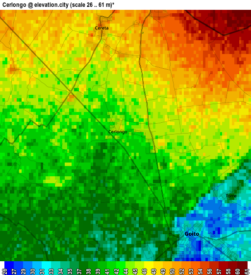 Cerlongo elevation map