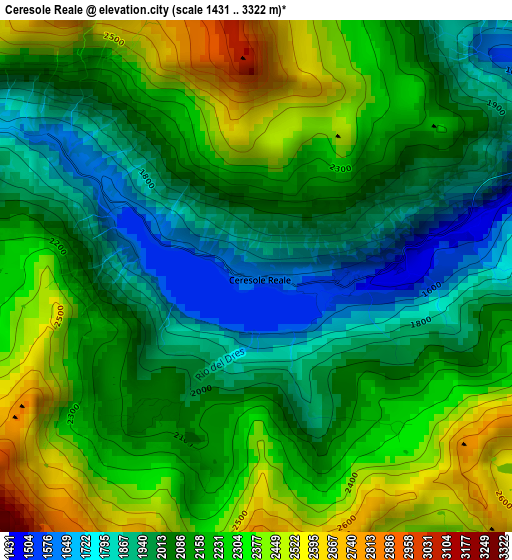 Ceresole Reale elevation map