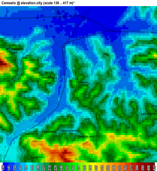 Cereseto elevation map