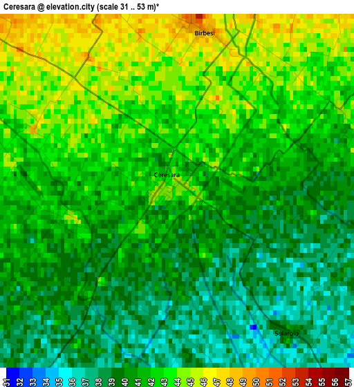 Ceresara elevation map