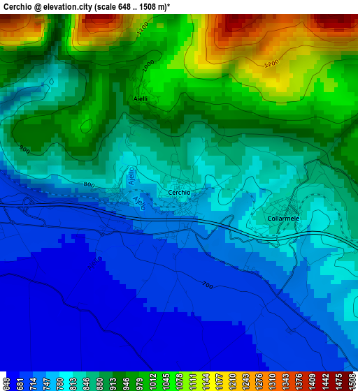 Cerchio elevation map