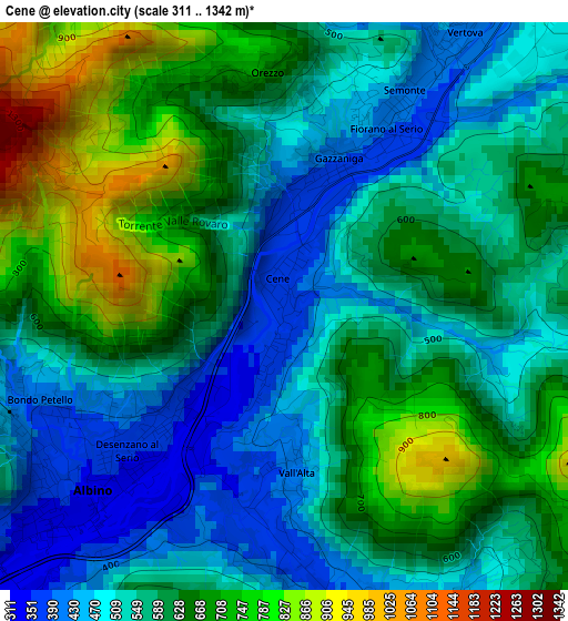 Cene elevation map