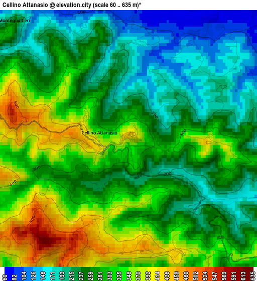 Cellino Attanasio elevation map