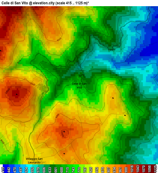 Celle di San Vito elevation map