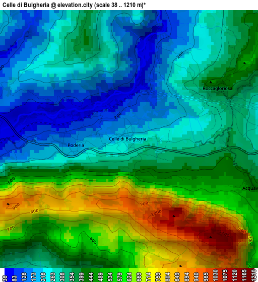 Celle di Bulgheria elevation map