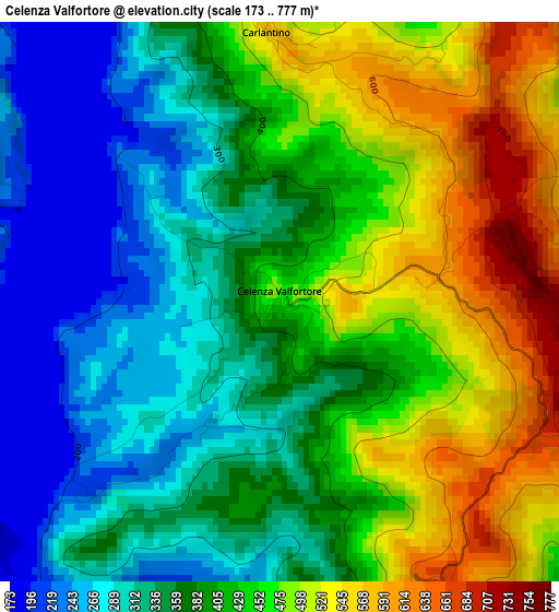 Celenza Valfortore elevation map