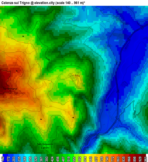 Celenza sul Trigno elevation map