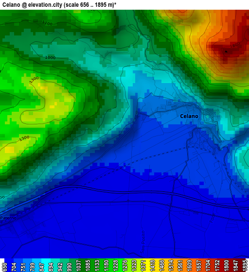 Celano elevation map